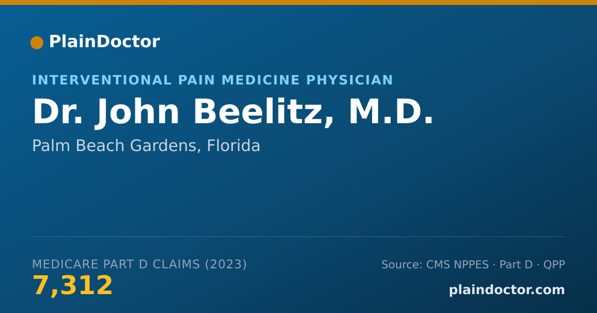 Shareable card for John Beelitz, M.D. - Interventional Pain Medicine Physician, Palm Beach Gardens, FL
