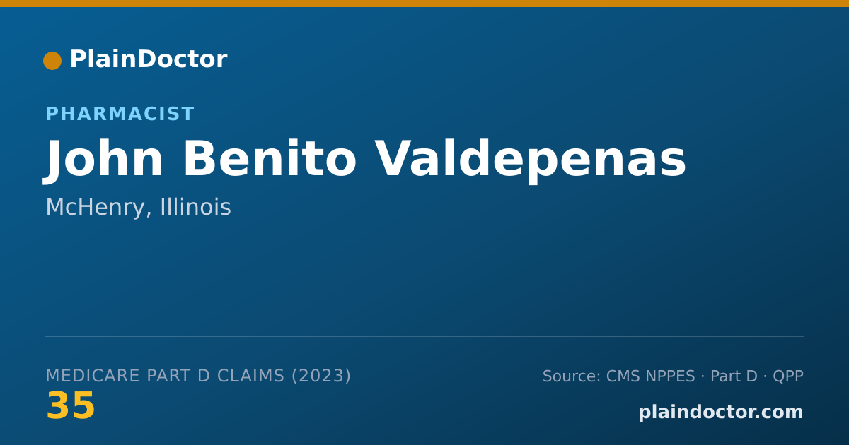 Shareable card for John Benito Valdepenas - Pharmacist, McHenry, IL