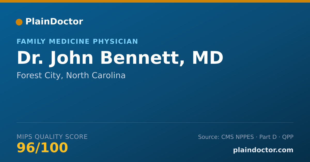 Shareable card for John Bennett, MD - Family Medicine Physician, Forest City, NC