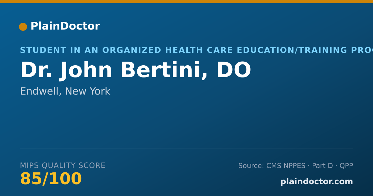 Shareable card for John Bertini, DO - Student in an Organized Health Care Education/Training Program, Endwell, NY