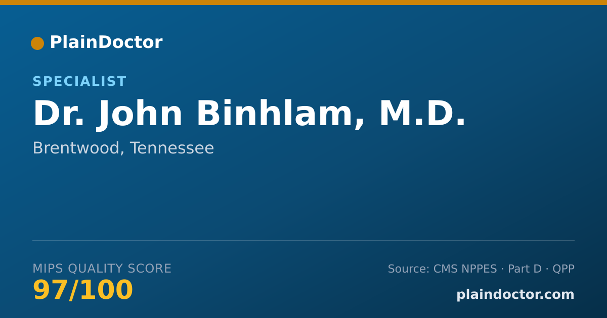 Shareable card for John Binhlam, M.D. - Specialist, Brentwood, TN
