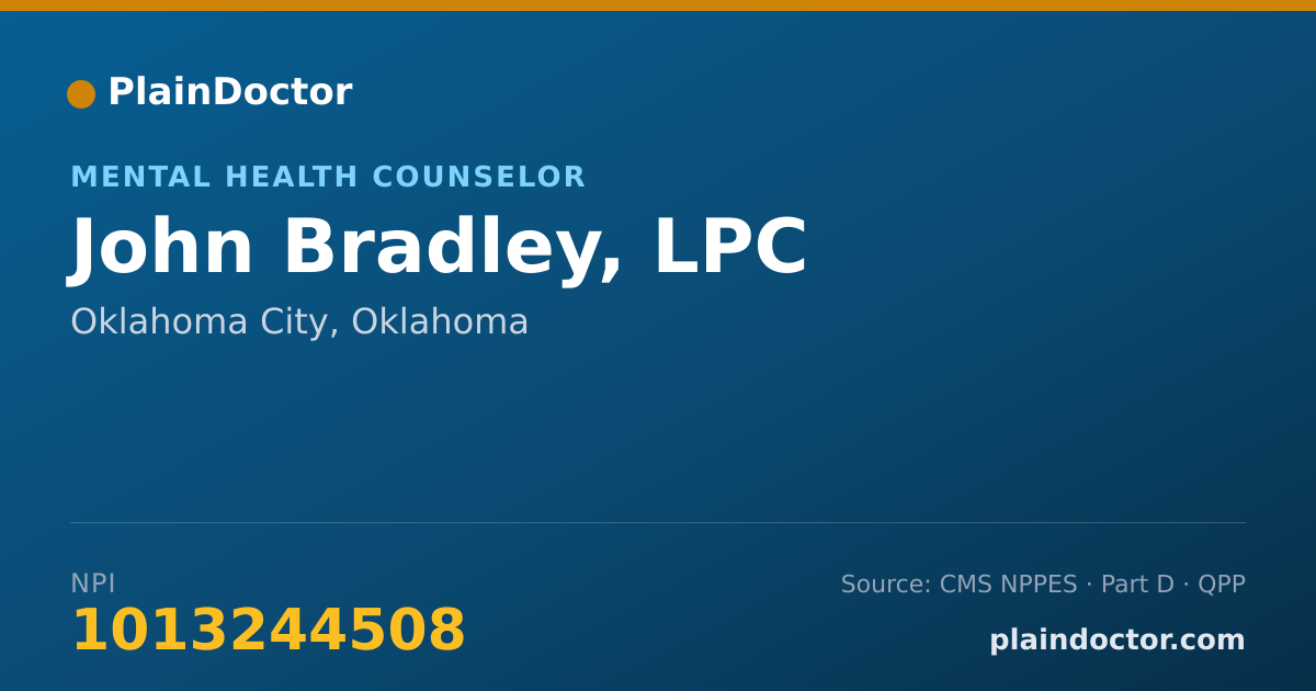 Shareable card for John Bradley, LPC - Mental Health Counselor, Oklahoma City, OK