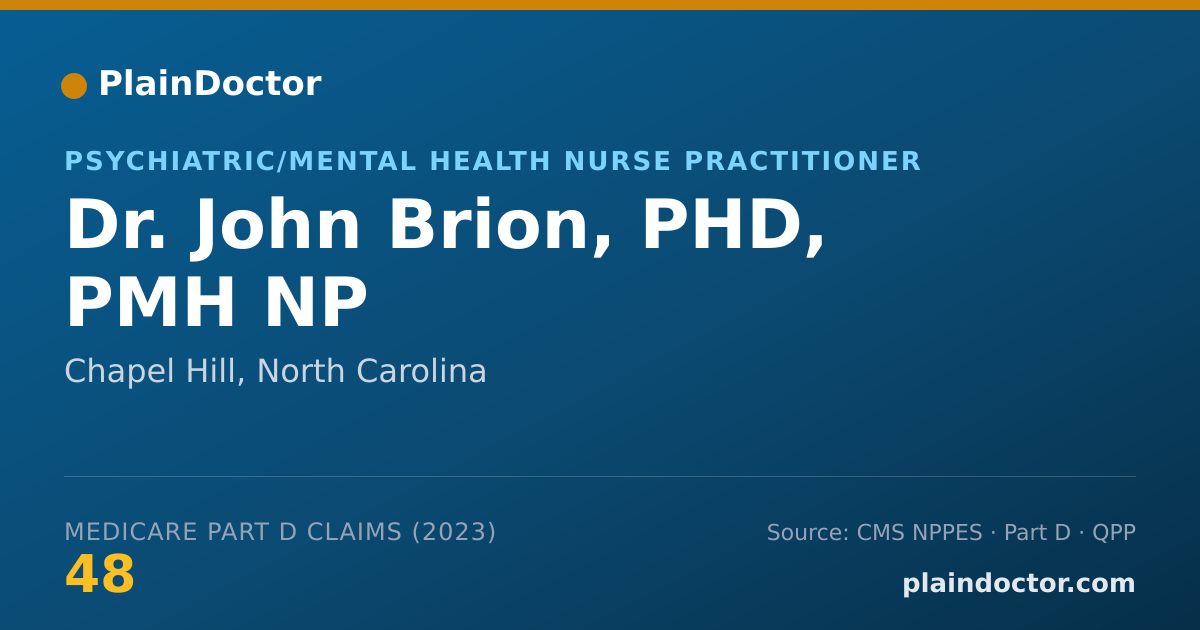 Shareable card for John Brion, PHD, PMH NP - Psychiatric/Mental Health Nurse Practitioner, Chapel Hill, NC