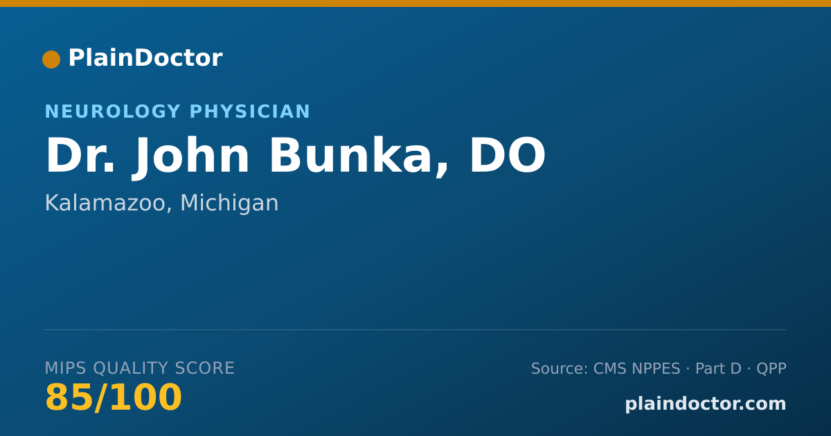 Shareable card for John Bunka, DO - Neurology Physician, Kalamazoo, MI