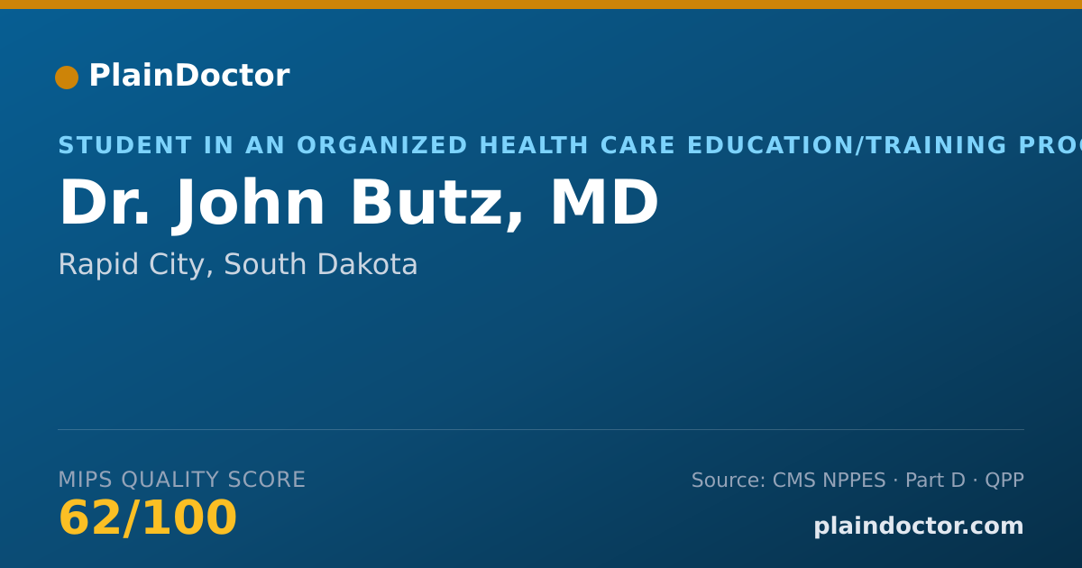Shareable card for John Butz, MD - Student in an Organized Health Care Education/Training Program, Rapid City, SD