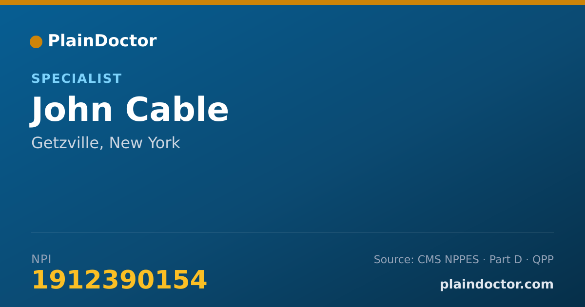 Shareable card for John Cable - Specialist, Getzville, NY