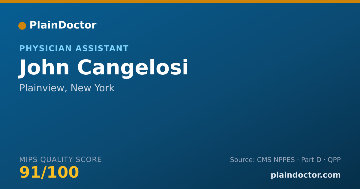 Shareable card for John Cangelosi - Physician Assistant, Plainview, NY