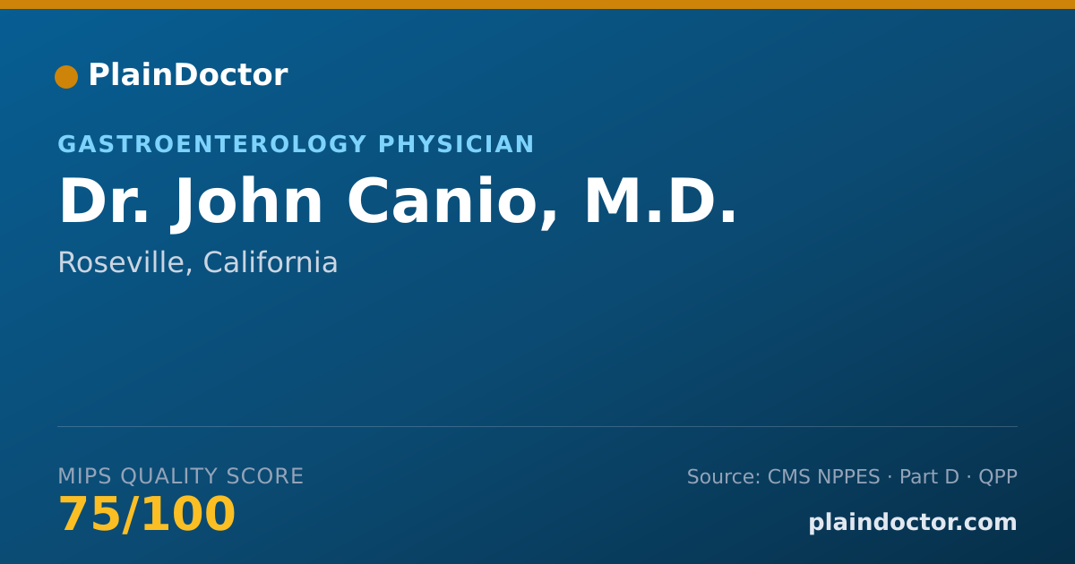 Shareable card for John Canio, M.D. - Gastroenterology Physician, Roseville, CA