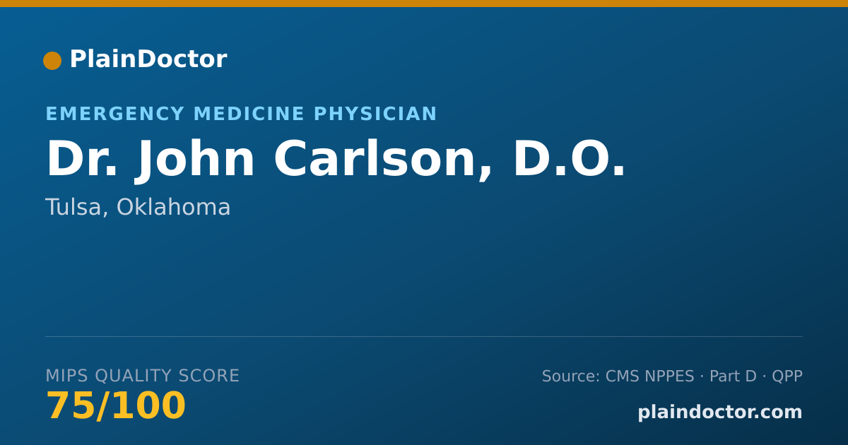 Shareable card for John Carlson, D.O. - Emergency Medicine Physician, Tulsa, OK