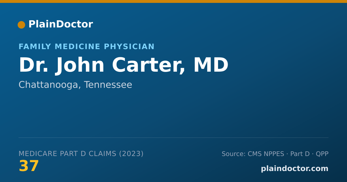 Shareable card for John Carter, MD - Family Medicine Physician, Chattanooga, TN