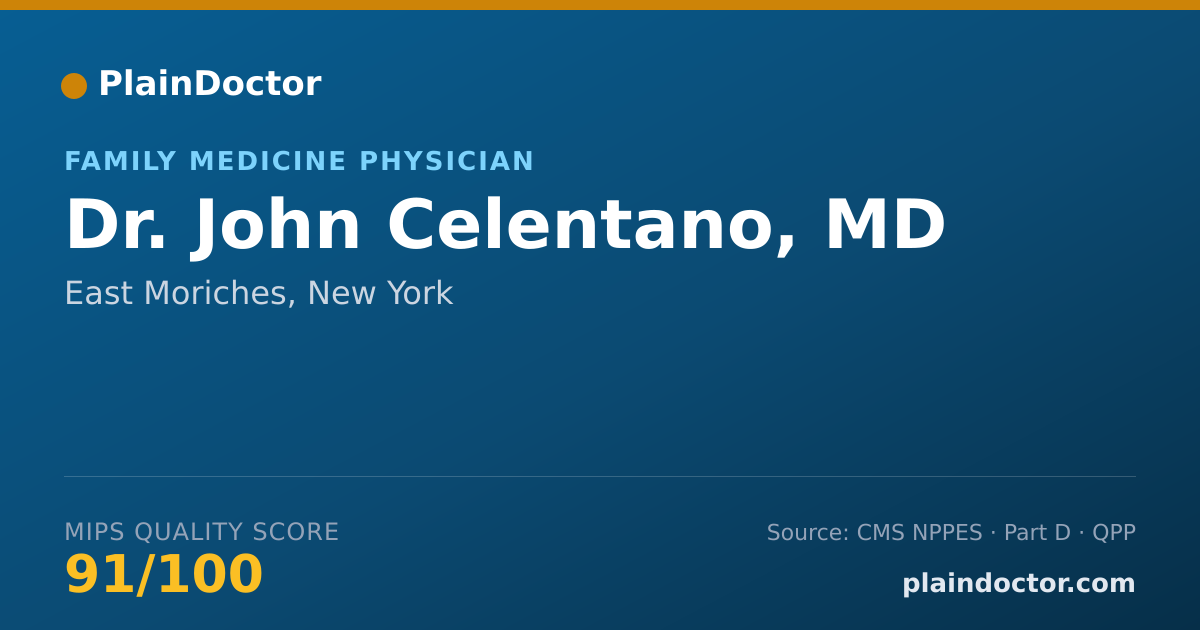 Shareable card for John Celentano, MD - Family Medicine Physician, East Moriches, NY