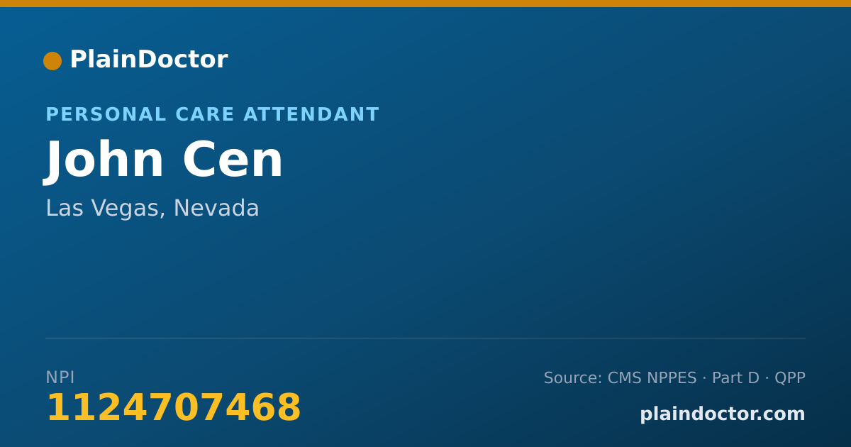 Shareable card for John Cen - Personal Care Attendant, Las Vegas, NV