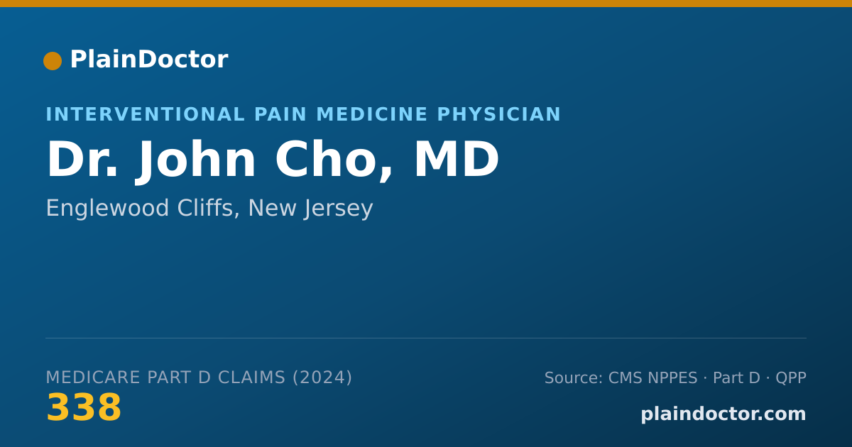 Shareable card for John Cho, MD - Interventional Pain Medicine Physician, Englewood Cliffs, NJ
