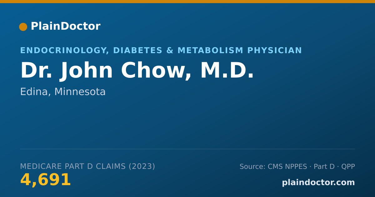 Shareable card for John Chow, M.D. - Endocrinology, Diabetes & Metabolism Physician, Edina, MN