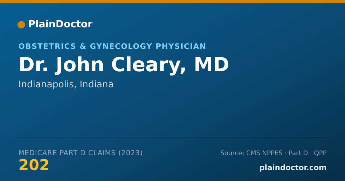 Shareable card for John Cleary, MD - Obstetrics & Gynecology Physician, Indianapolis, IN