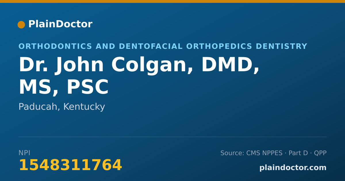 Shareable card for John Colgan, DMD, MS, PSC - Orthodontics and Dentofacial Orthopedics Dentistry, Paducah, KY