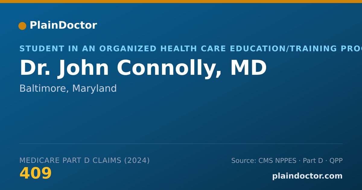 Shareable card for John Connolly, MD - Student in an Organized Health Care Education/Training Program, Baltimore, MD