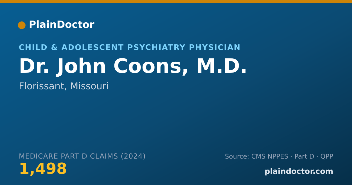 Shareable card for John Coons, M.D. - Child & Adolescent Psychiatry Physician, Florissant, MO
