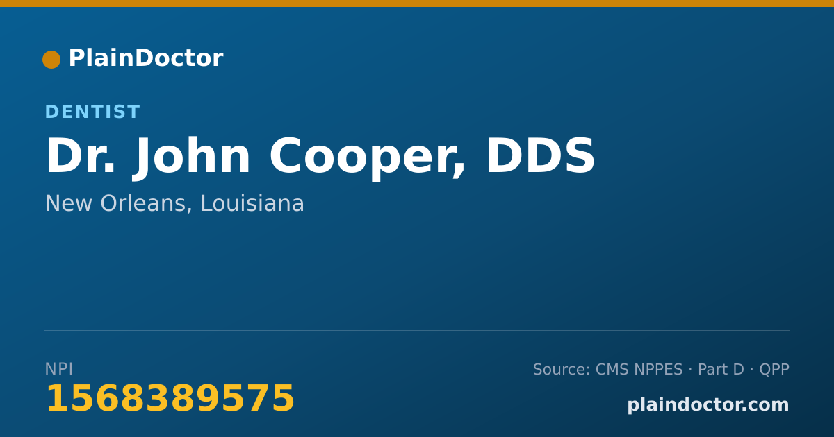Shareable card for John Cooper, DDS - Dentist, New Orleans, LA