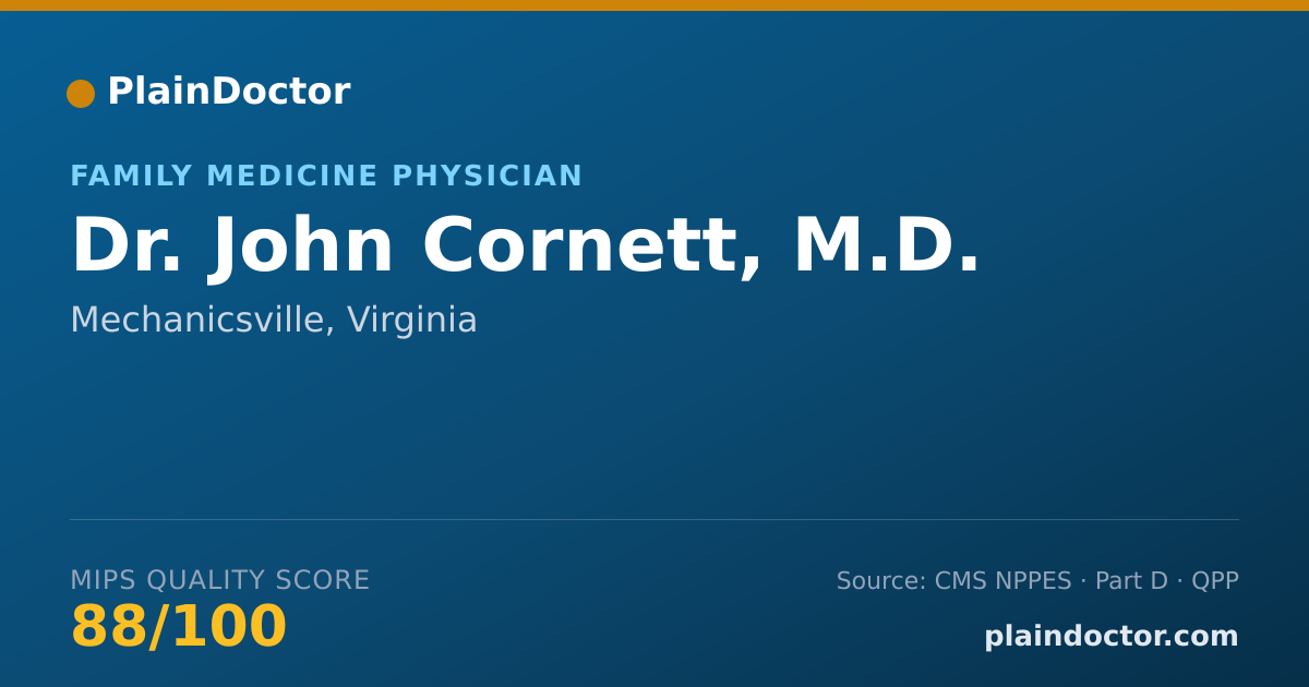 Shareable card for John Cornett, M.D. - Family Medicine Physician, Mechanicsville, VA