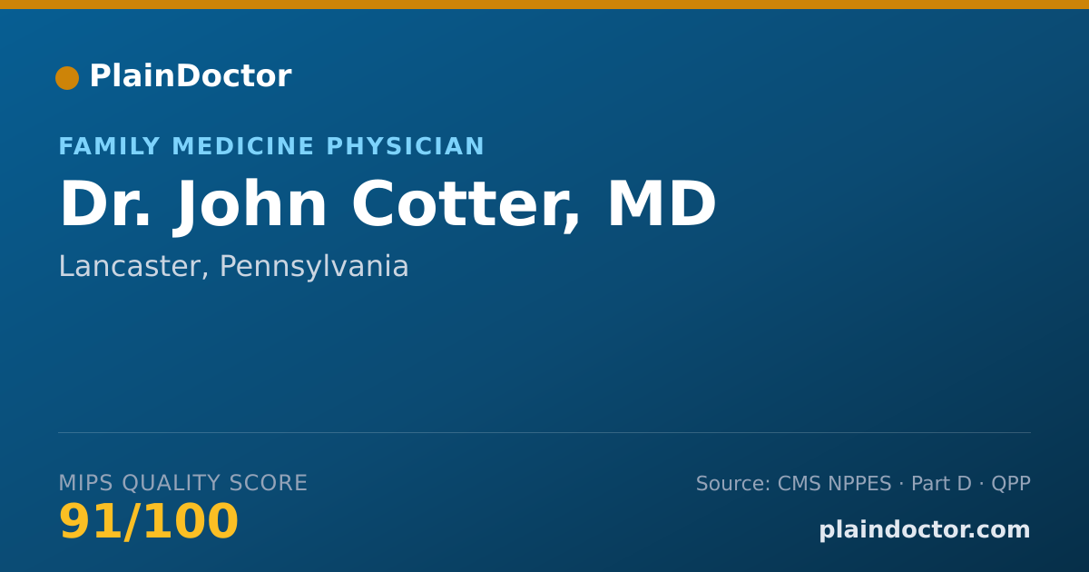 Shareable card for John Cotter, MD - Family Medicine Physician, Lancaster, PA