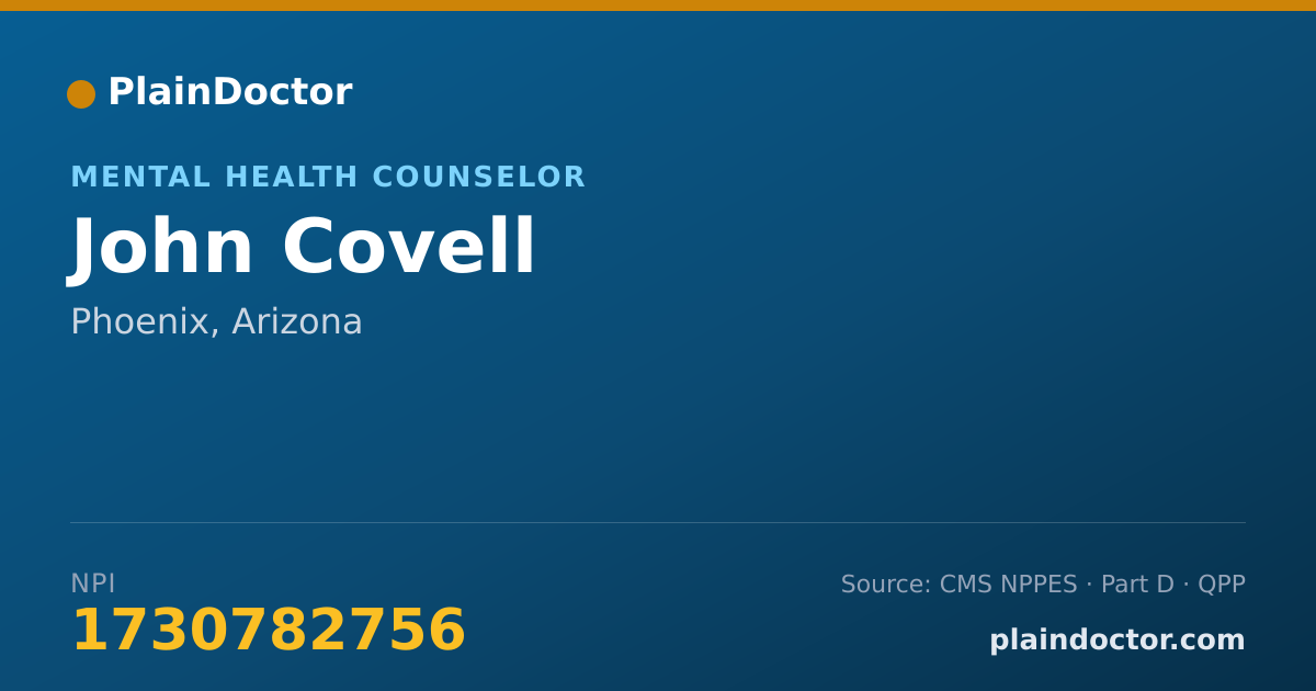 Shareable card for John Covell - Mental Health Counselor, Phoenix, AZ