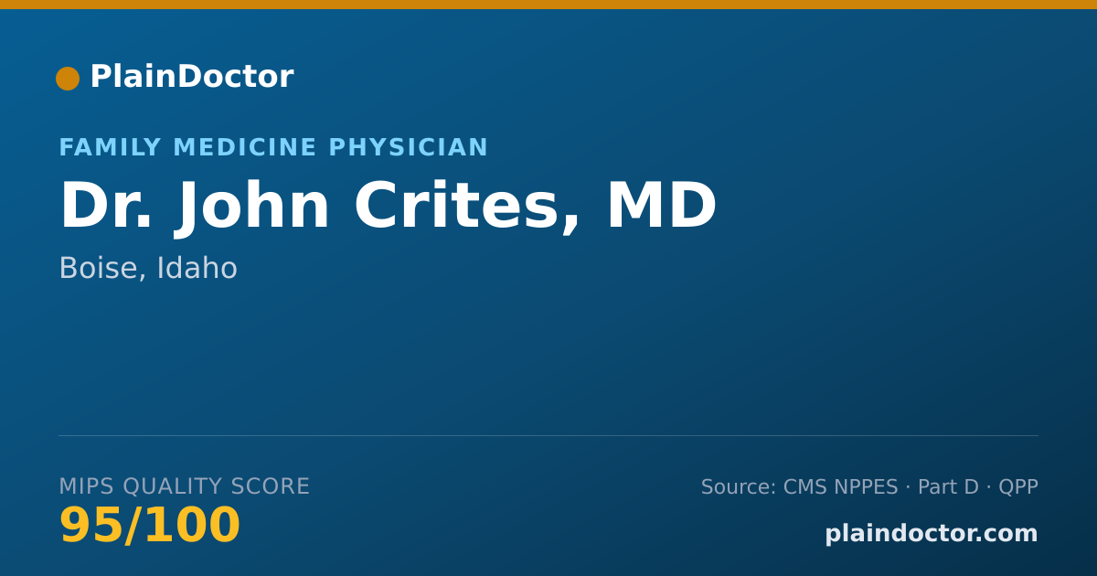 Shareable card for John Crites, MD - Family Medicine Physician, Boise, ID