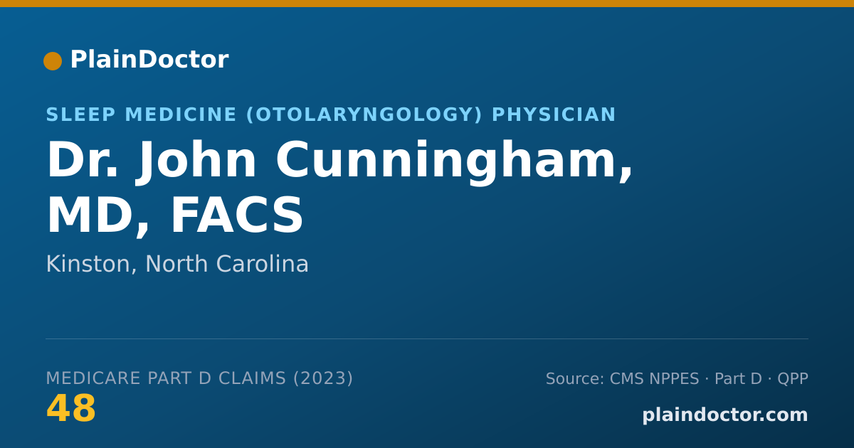 Shareable card for John Cunningham, MD, FACS - Sleep Medicine (Otolaryngology) Physician, Kinston, NC