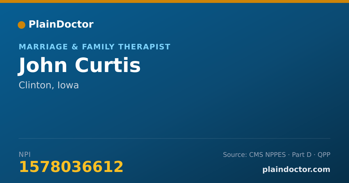 Shareable card for John Curtis - Marriage & Family Therapist, Clinton, IA