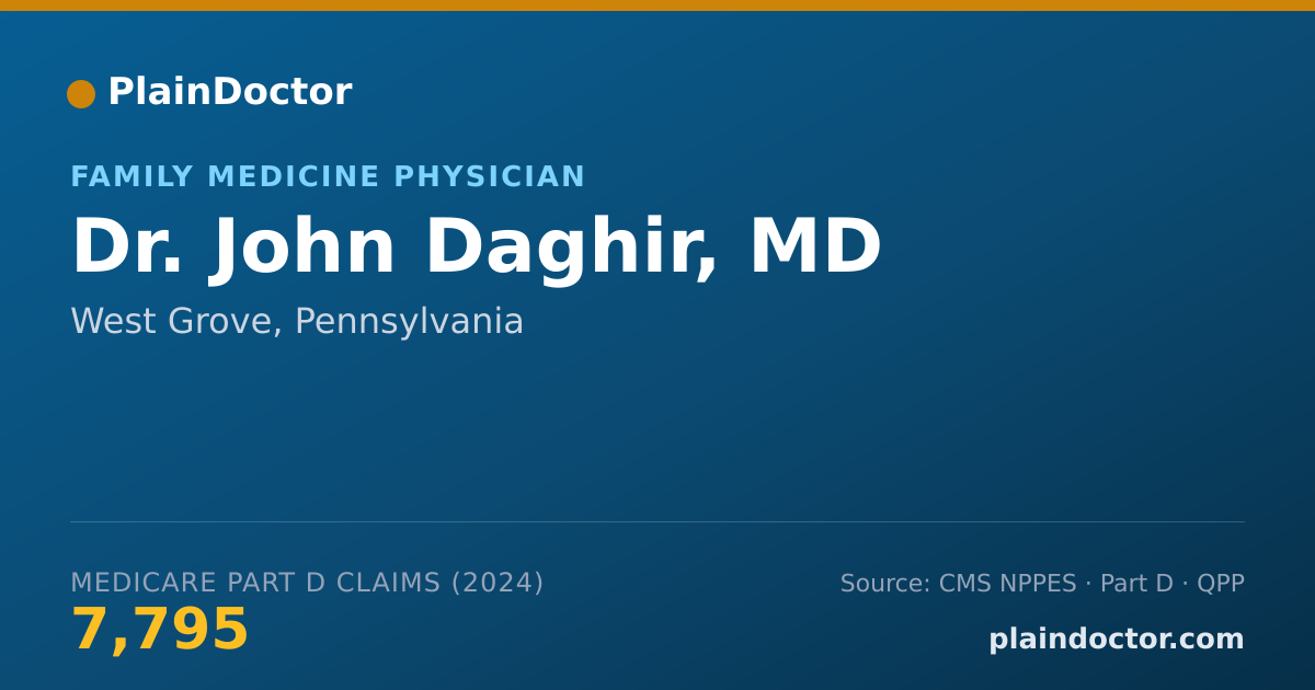 Shareable card for John Daghir, MD - Family Medicine Physician, West Grove, PA