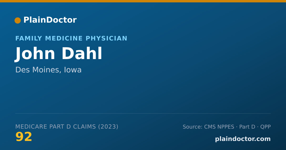 Shareable card for John Dahl - Family Medicine Physician, Des Moines, IA