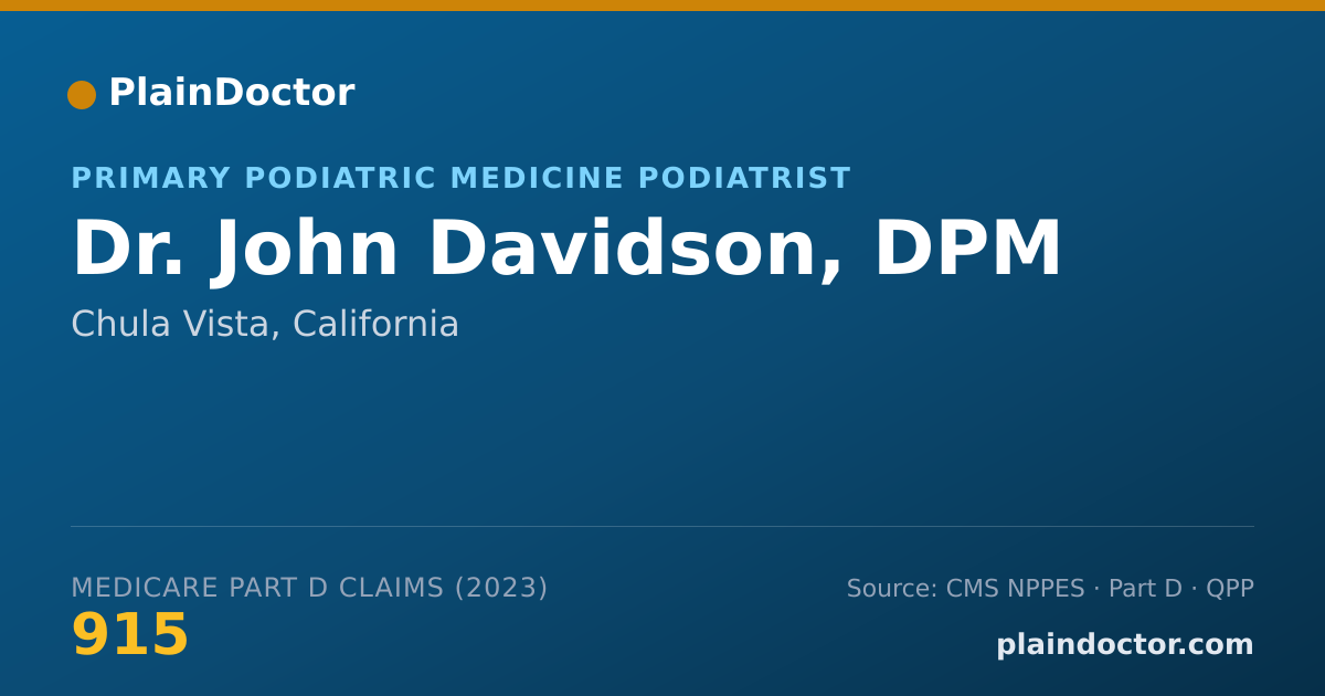 Shareable card for John Davidson, DPM - Primary Podiatric Medicine Podiatrist, Chula Vista, CA