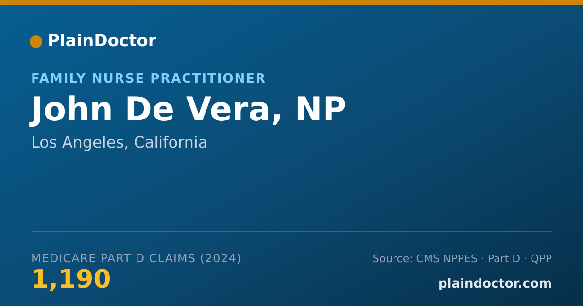 Shareable card for John De Vera, NP - Family Nurse Practitioner, Los Angeles, CA