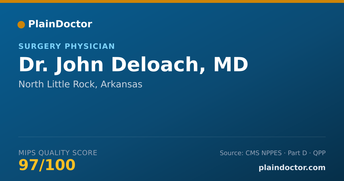 Shareable card for John Deloach, MD - Surgery Physician, North Little Rock, AR