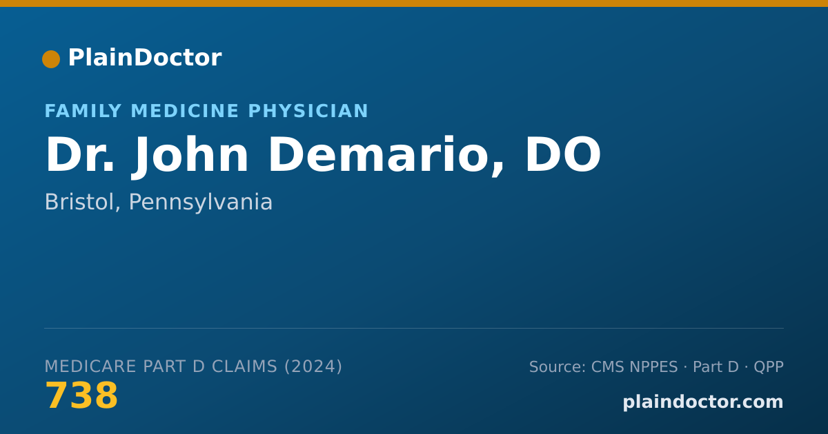 Shareable card for John Demario, DO - Family Medicine Physician, Bristol, PA