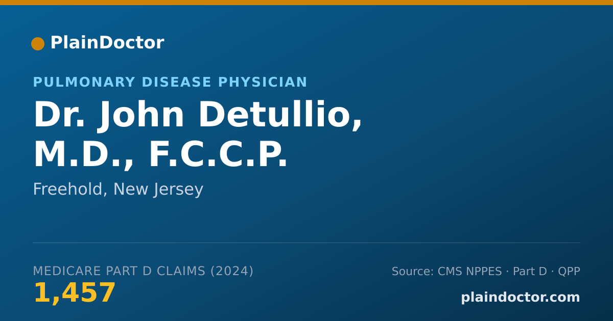 Shareable card for John Detullio, M.D., F.C.C.P. - Pulmonary Disease Physician, Freehold, NJ
