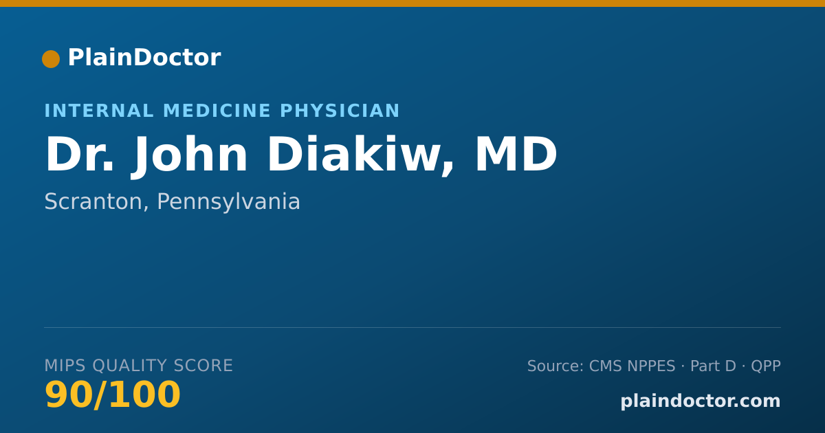 Shareable card for John Diakiw, MD - Internal Medicine Physician, Scranton, PA