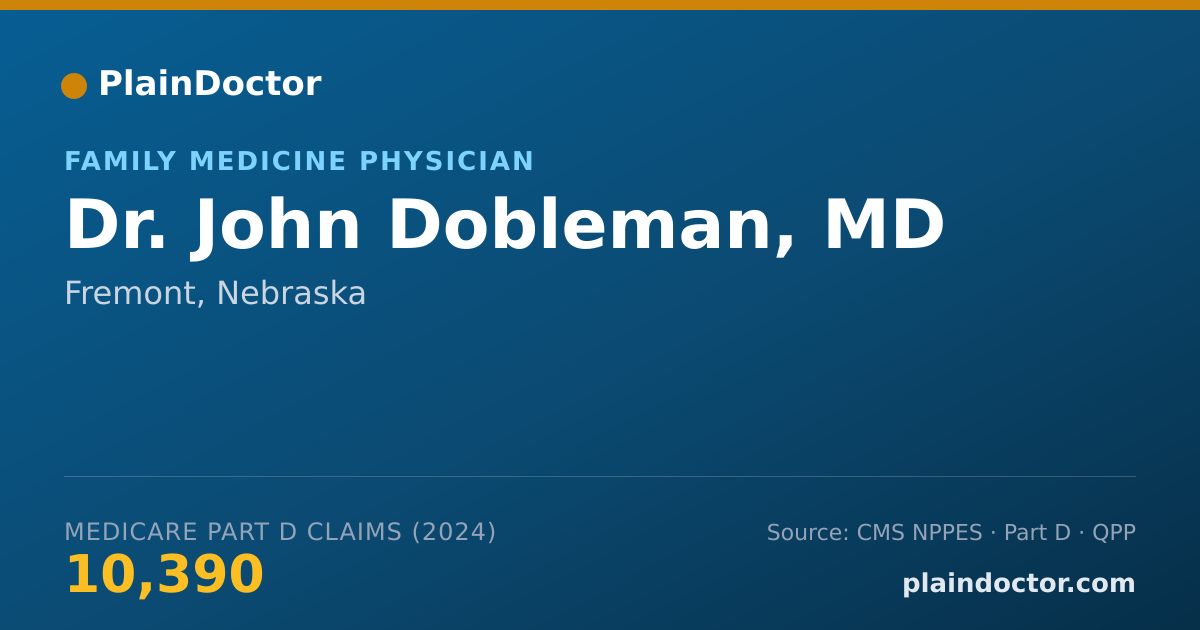 Shareable card for John Dobleman, MD - Family Medicine Physician, Fremont, NE