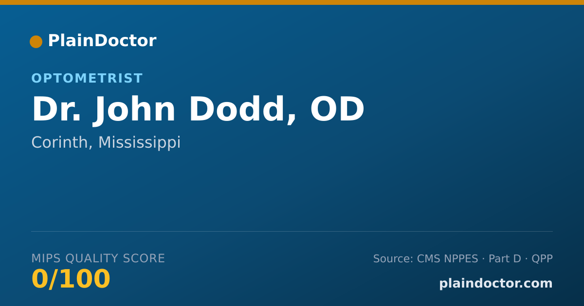 Shareable card for John Dodd, OD - Optometrist, Corinth, MS
