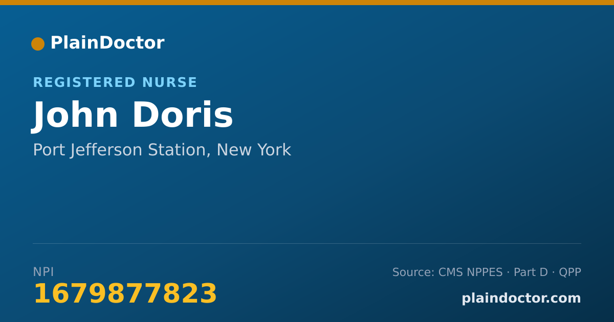 Shareable card for John Doris - Registered Nurse, Port Jefferson Station, NY