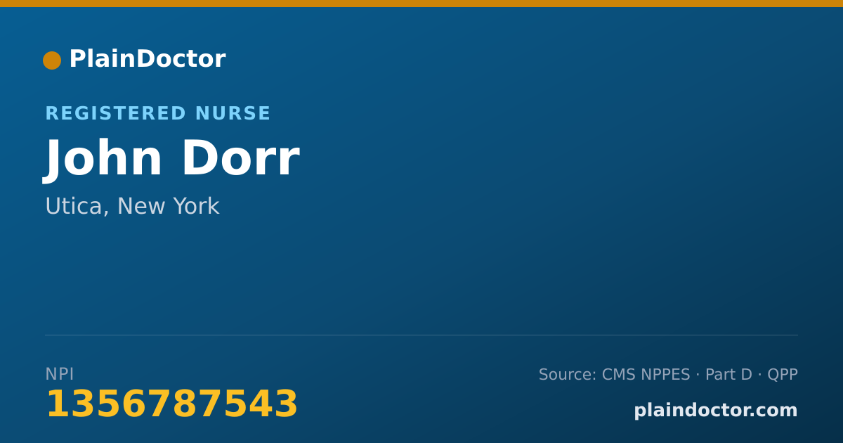 Shareable card for John Dorr - Registered Nurse, Utica, NY