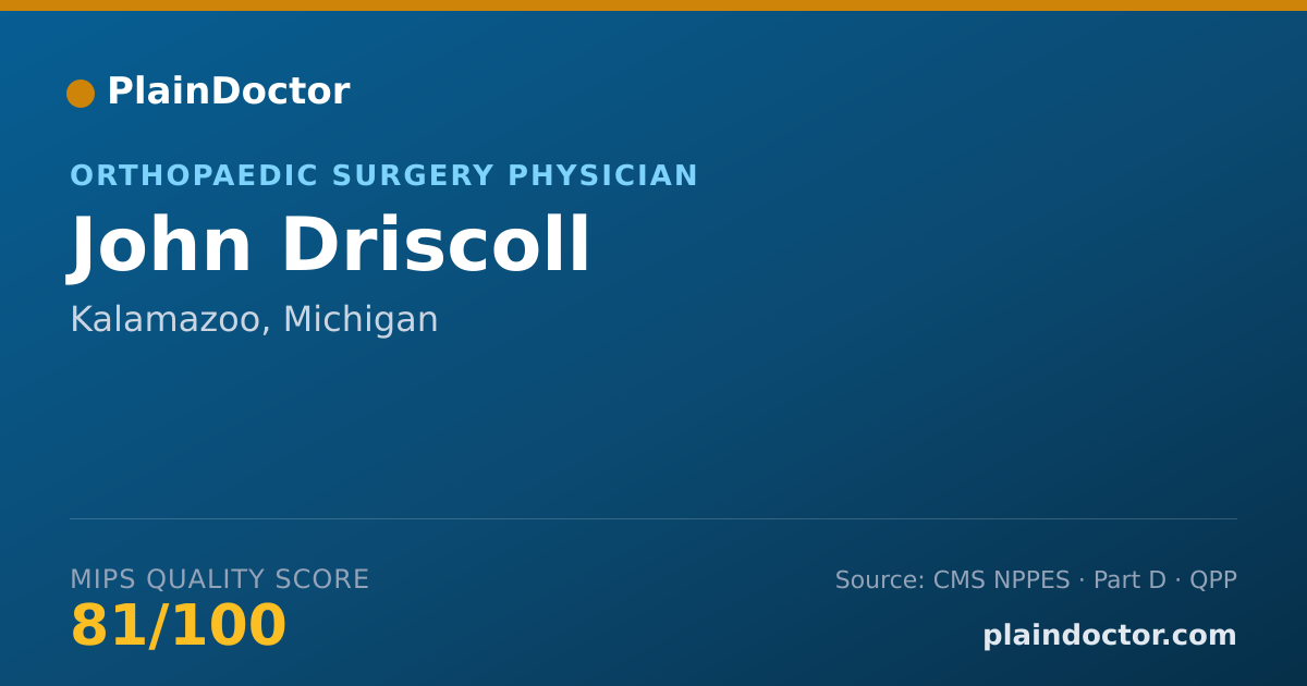 Shareable card for John Driscoll - Orthopaedic Surgery Physician, Kalamazoo, MI