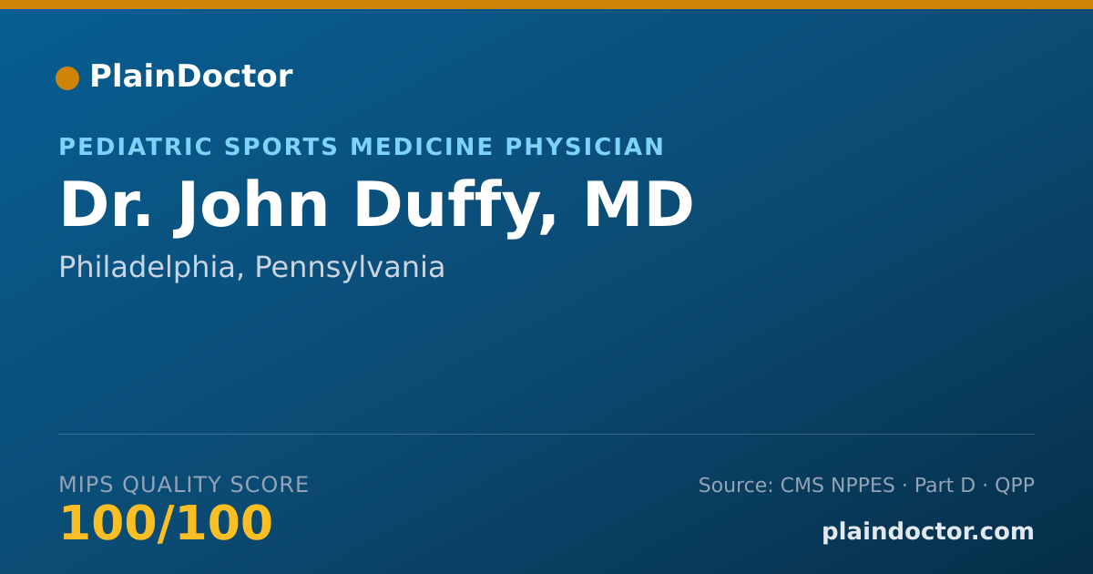 Shareable card for John Duffy, MD - Sports Medicine (Internal Medicine) Physician, Philadelphia, PA