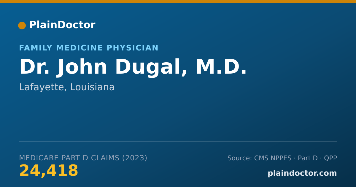 Shareable card for John Dugal, M.D. - Family Medicine Physician, Lafayette, LA