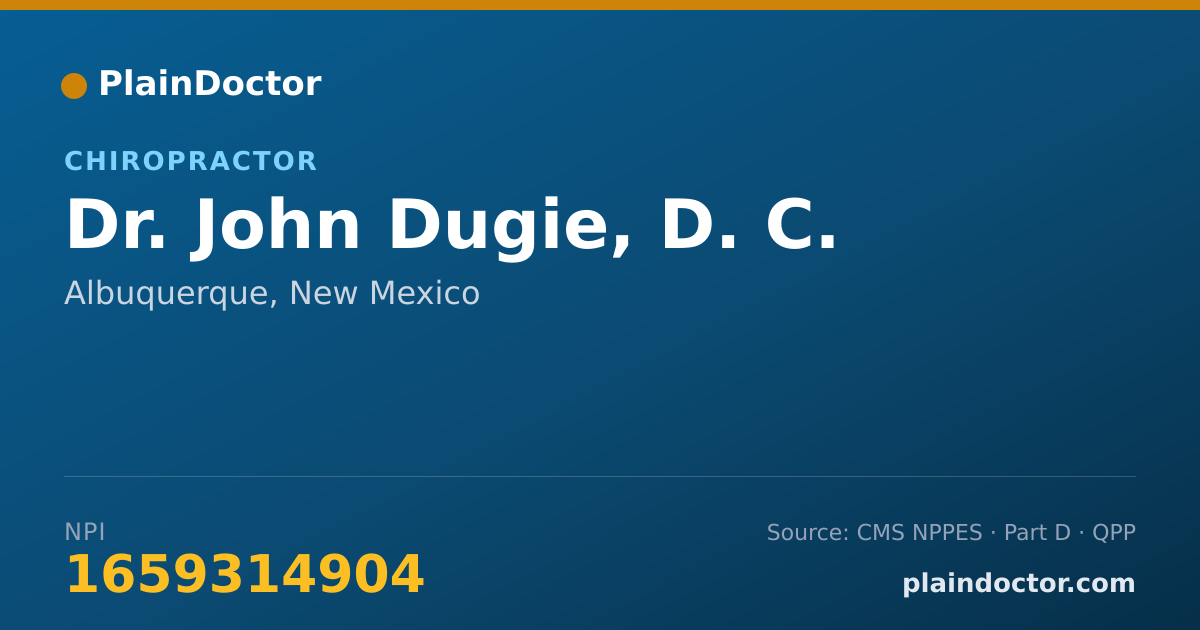Shareable card for John Dugie, D. C. - Chiropractor, Albuquerque, NM