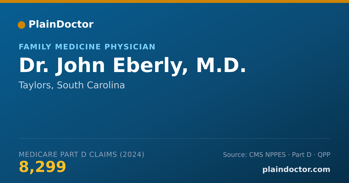 Shareable card for John Eberly, M.D. - Family Medicine Physician, Taylors, SC