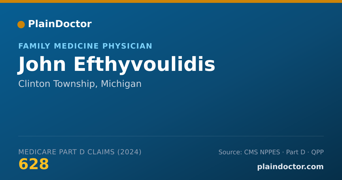 Shareable card for John Efthyvoulidis - Family Medicine Physician, Clinton Township, MI