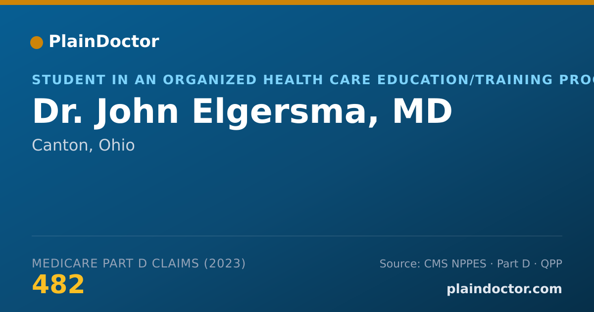 Shareable card for John Elgersma, MD - Student in an Organized Health Care Education/Training Program, Canton, OH