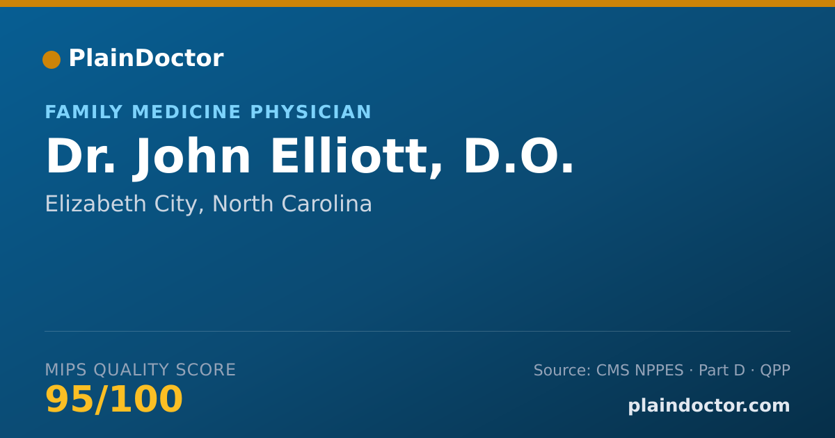 Shareable card for John Elliott, D.O. - Family Medicine Physician, Elizabeth City, NC