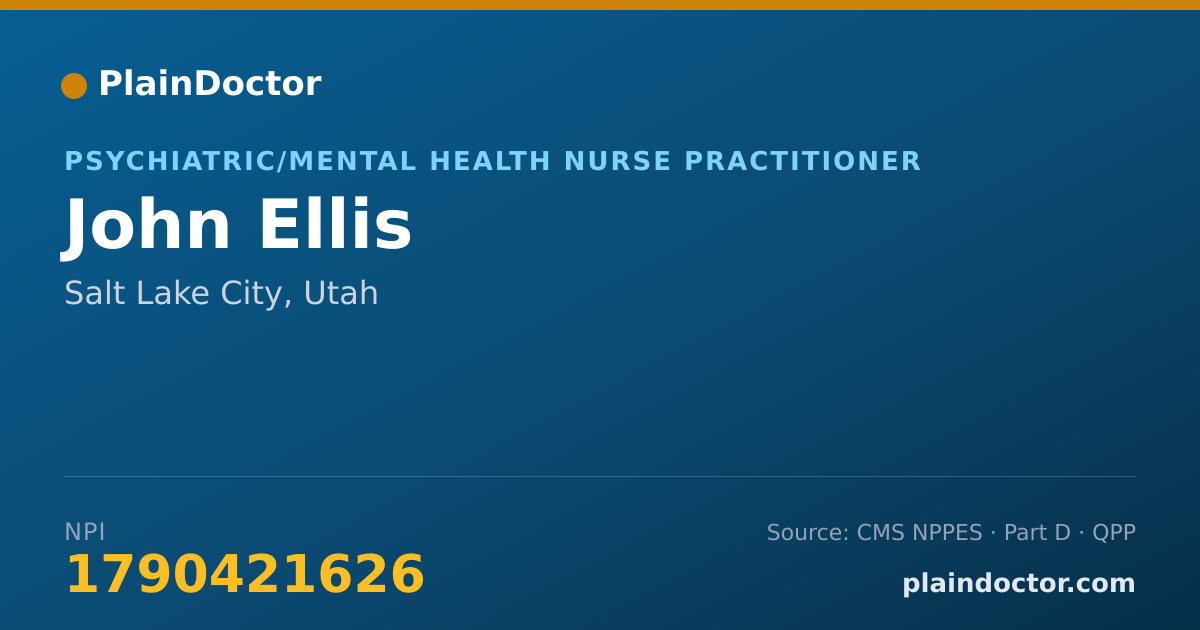 Shareable card for John Ellis - Psychiatric/Mental Health Nurse Practitioner, Salt Lake City, UT